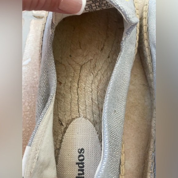 Soludos Woven Platform Light Blue/Yellow Slip-On Espadrilles Lemon; size 10 - Picture 5 of 7